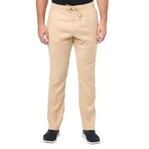 John Varvatos Men's Size 30 Drew Pant Light Khaki Linen Blend Drawstring